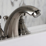 American Patriot Two-Handle 3-Hole Deck Mount Mini-Widespread Bathroom Faucet with Pop-Up Drain