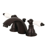 American Patriot Two-Handle 3-Hole Deck Mount Mini-Widespread Bathroom Faucet with Pop-Up Drain