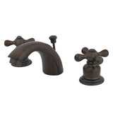 Victorian Two-Handle 3-Hole Deck Mount Mini-Widespread Bathroom Faucet with Pop-Up Drain