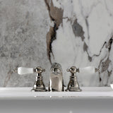 American Patriot Two-Handle 3-Hole Deck Mount Mini-Widespread Bathroom Faucet with Pop-Up Drain