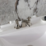 American Patriot Two-Handle 3-Hole Deck Mount Mini-Widespread Bathroom Faucet with Pop-Up Drain