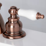 Victorian Two-Handle 3-Hole Deck Mount Mini-Widespread Bathroom Faucet with Pop-Up Drain