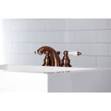 Victorian Two-Handle 3-Hole Deck Mount Mini-Widespread Bathroom Faucet with Pop-Up Drain