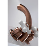 Victorian Two-Handle 3-Hole Deck Mount Mini-Widespread Bathroom Faucet with Pop-Up Drain