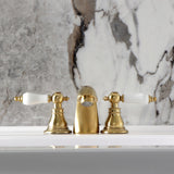American Patriot Two-Handle 3-Hole Deck Mount Mini-Widespread Bathroom Faucet with Pop-Up Drain