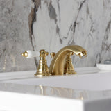 American Patriot Two-Handle 3-Hole Deck Mount Mini-Widespread Bathroom Faucet with Pop-Up Drain