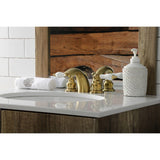 Victorian Two-Handle 3-Hole Deck Mount Mini-Widespread Bathroom Faucet with Pop-Up Drain