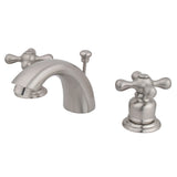 Victorian Two-Handle 3-Hole Deck Mount Mini-Widespread Bathroom Faucet with Pop-Up Drain