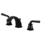 Restoration Two-Handle 3-Hole Deck Mount Widespread Bathroom Faucet with Retail Pop-Up Drain