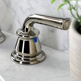 Restoration Two-Handle 3-Hole Deck Mount Widespread Bathroom Faucet with Retail Pop-Up Drain