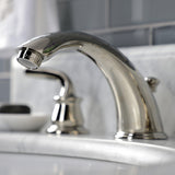 Restoration Two-Handle 3-Hole Deck Mount Widespread Bathroom Faucet with Retail Pop-Up Drain