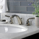 Restoration Two-Handle 3-Hole Deck Mount Widespread Bathroom Faucet with Retail Pop-Up Drain