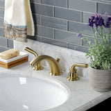 Restoration Two-Handle 3-Hole Deck Mount Widespread Bathroom Faucet with Retail Pop-Up Drain