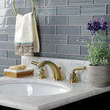 Restoration Two-Handle 3-Hole Deck Mount Widespread Bathroom Faucet with Retail Pop-Up Drain