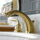 Restoration Two-Handle 3-Hole Deck Mount Widespread Bathroom Faucet with Retail Pop-Up Drain