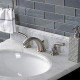 Restoration Two-Handle 3-Hole Deck Mount Widespread Bathroom Faucet with Retail Pop-Up Drain