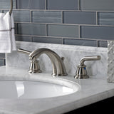Restoration Two-Handle 3-Hole Deck Mount Widespread Bathroom Faucet with Retail Pop-Up Drain