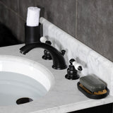 Victorian Two-Handle 3-Hole Deck Mount Widespread Bathroom Faucet with Retail Pop-Up Drain