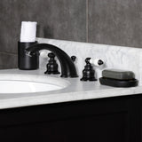 Victorian Two-Handle 3-Hole Deck Mount Widespread Bathroom Faucet with Retail Pop-Up Drain