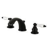 Victorian Two-Handle 3-Hole Deck Mount Widespread Bathroom Faucet with Retail Pop-Up Drain