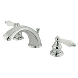Victorian Two-Handle 3-Hole Deck Mount Widespread Bathroom Faucet with Retail Pop-Up Drain