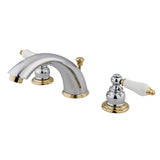 Victorian Two-Handle 3-Hole Deck Mount Widespread Bathroom Faucet with Retail Pop-Up Drain