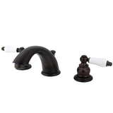 Victorian Two-Handle 3-Hole Deck Mount Widespread Bathroom Faucet with Retail Pop-Up Drain