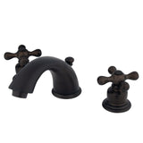 Victorian Two-Handle 3-Hole Deck Mount Widespread Bathroom Faucet with Retail Pop-Up Drain