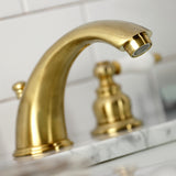 Victorian Two-Handle 3-Hole Deck Mount Widespread Bathroom Faucet with Retail Pop-Up Drain