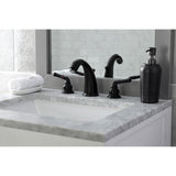 Magellan Two-Handle 3-Hole Deck Mount Widespread Bathroom Faucet with Pop-Up Drain