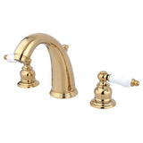 Victorian Two-Handle 3-Hole Deck Mount Widespread Bathroom Faucet with Pop-Up Drain