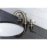 Victorian Two-Handle 3-Hole Deck Mount Widespread Bathroom Faucet with Pop-Up Drain