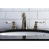 Victorian Two-Handle 3-Hole Deck Mount Widespread Bathroom Faucet with Pop-Up Drain
