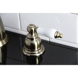 Victorian Two-Handle 3-Hole Deck Mount Widespread Bathroom Faucet with Pop-Up Drain