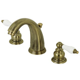 Victorian Two-Handle 3-Hole Deck Mount Widespread Bathroom Faucet with Pop-Up Drain
