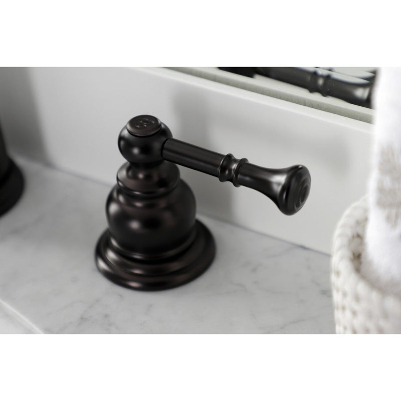 Naples Two-Handle 3-Hole Deck Mount Widespread Bathroom Faucet with Pop-Up Drain