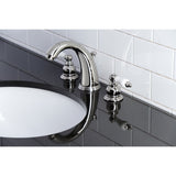 Victorian Two-Handle 3-Hole Deck Mount Widespread Bathroom Faucet with Pop-Up Drain