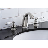 Victorian Two-Handle 3-Hole Deck Mount Widespread Bathroom Faucet with Pop-Up Drain