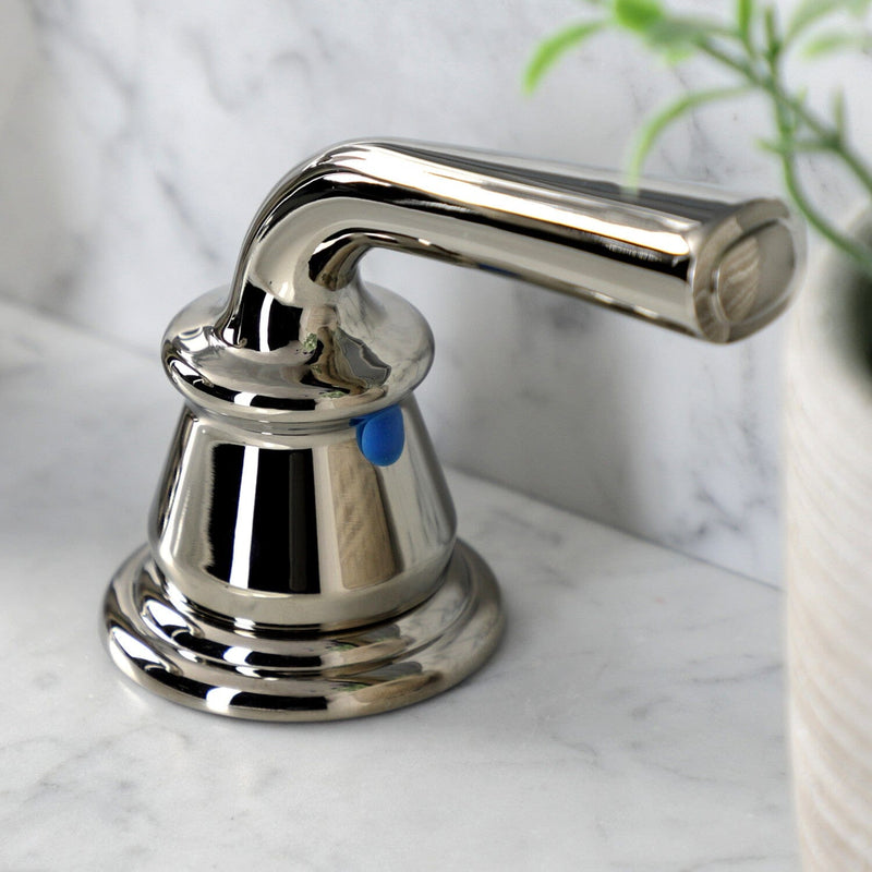 Restoration Two-Handle 3-Hole Deck Mount Widespread Bathroom Faucet with Pop-Up Drain