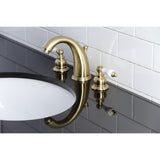 Victorian Two-Handle 3-Hole Deck Mount Widespread Bathroom Faucet with Pop-Up Drain