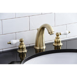 Victorian Two-Handle 3-Hole Deck Mount Widespread Bathroom Faucet with Pop-Up Drain
