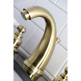 Victorian Two-Handle 3-Hole Deck Mount Widespread Bathroom Faucet with Pop-Up Drain
