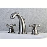 Victorian Two-Handle 3-Hole Deck Mount Widespread Bathroom Faucet with Pop-Up Drain