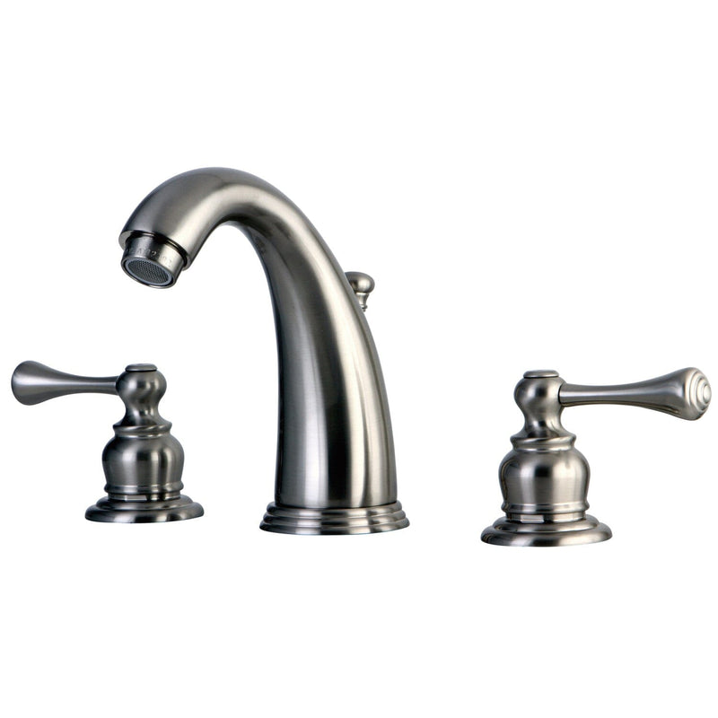 Victorian Two-Handle 3-Hole Deck Mount Widespread Bathroom Faucet with Pop-Up Drain