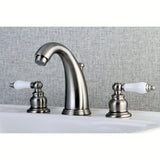Victorian Two-Handle 3-Hole Deck Mount Widespread Bathroom Faucet with Pop-Up Drain