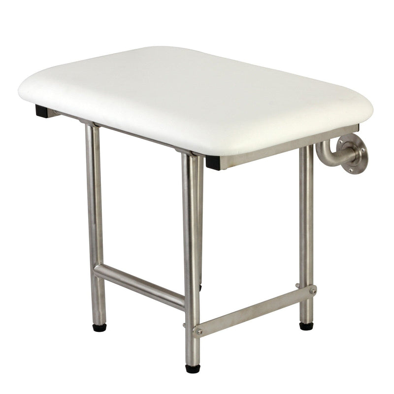 ADAscape 22-Inch X 16-Inch Wall Mount Fold Down Shower Seat with Legs Support