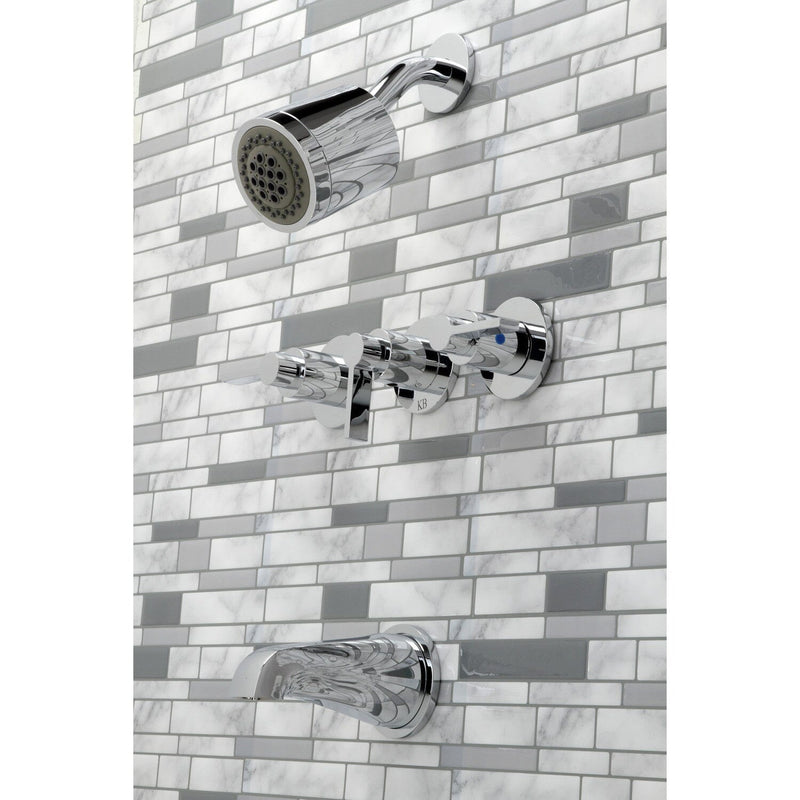 NuvoFusion Triple-Handle Tub and Shower Faucet