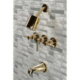 Concord Triple-Handle Tub and Shower Faucet