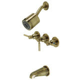 Concord Triple-Handle Tub and Shower Faucet