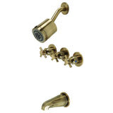 Concord Triple-Handle Tub and Shower Faucet